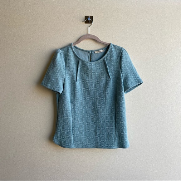 Oasis Tops Oasis Textured Seafoam Green Light Blue Top Blouse Sz
